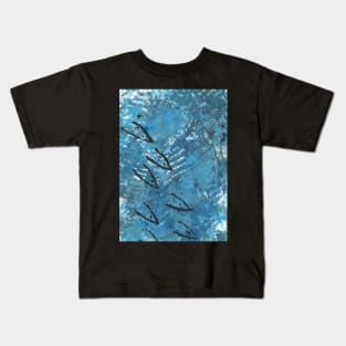 Art Acrylic artwork painting fish sea Kids T-Shirt